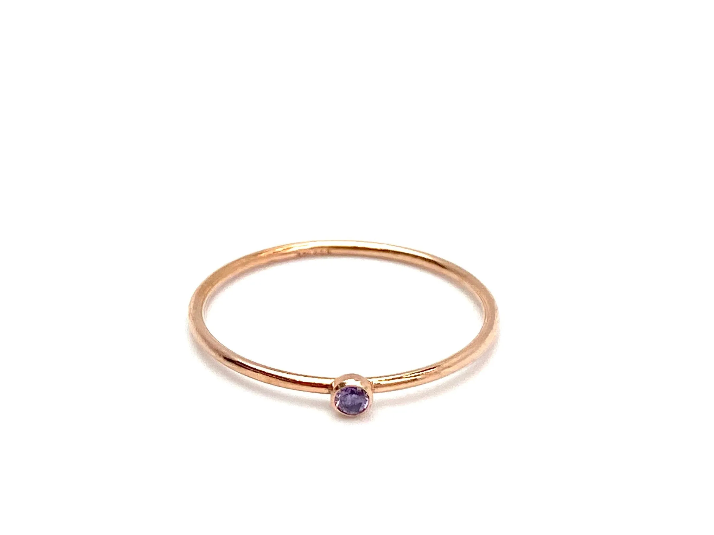 2mm Lt Amethyst 3A CZ Stacking Ring , #Sku4820R7M6