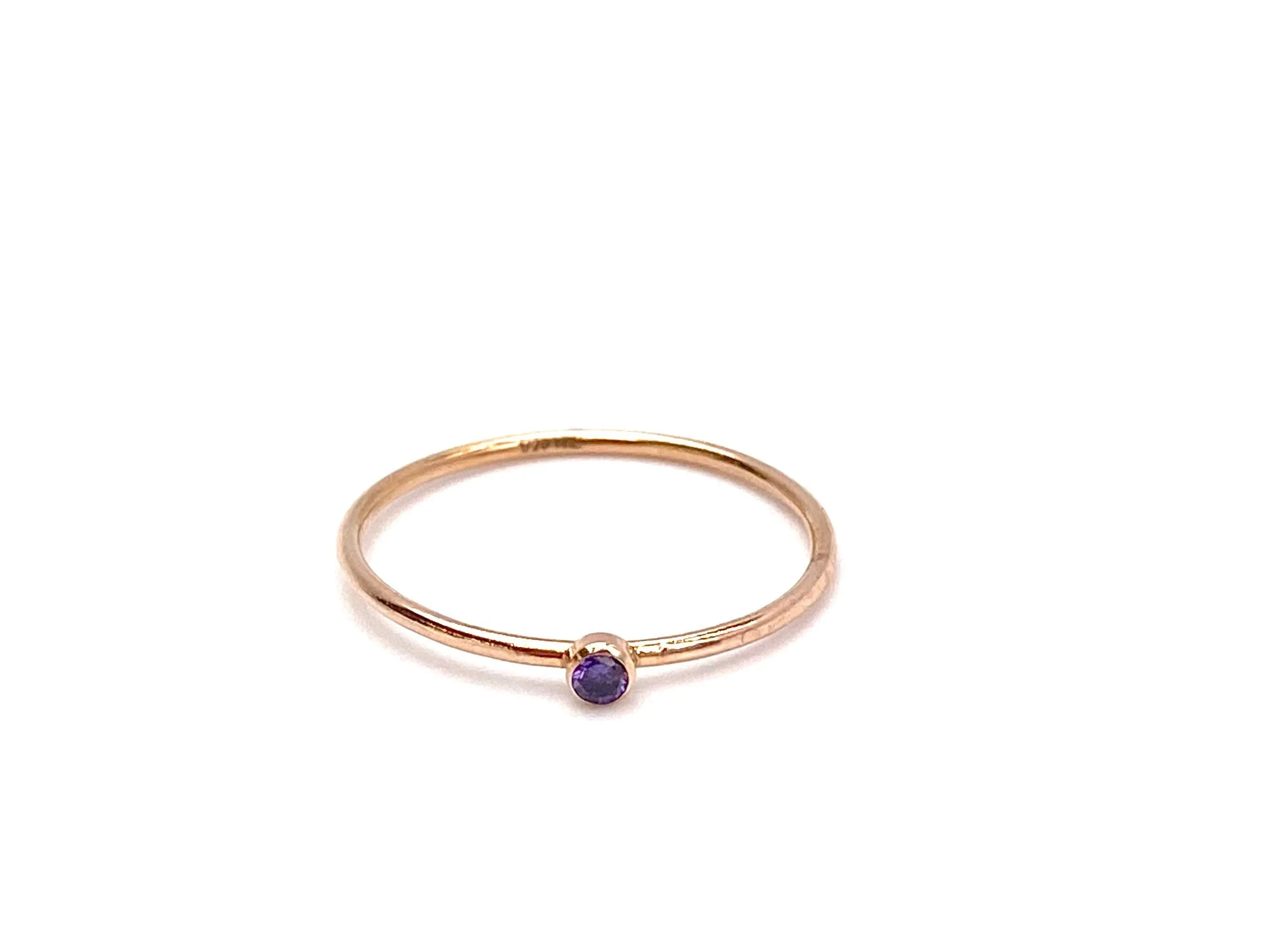 2mm Lt Amethyst 3A CZ Stacking Ring , #Sku4820R7M6