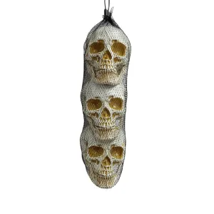 3pk Halloween Skulls in Mesh Bag