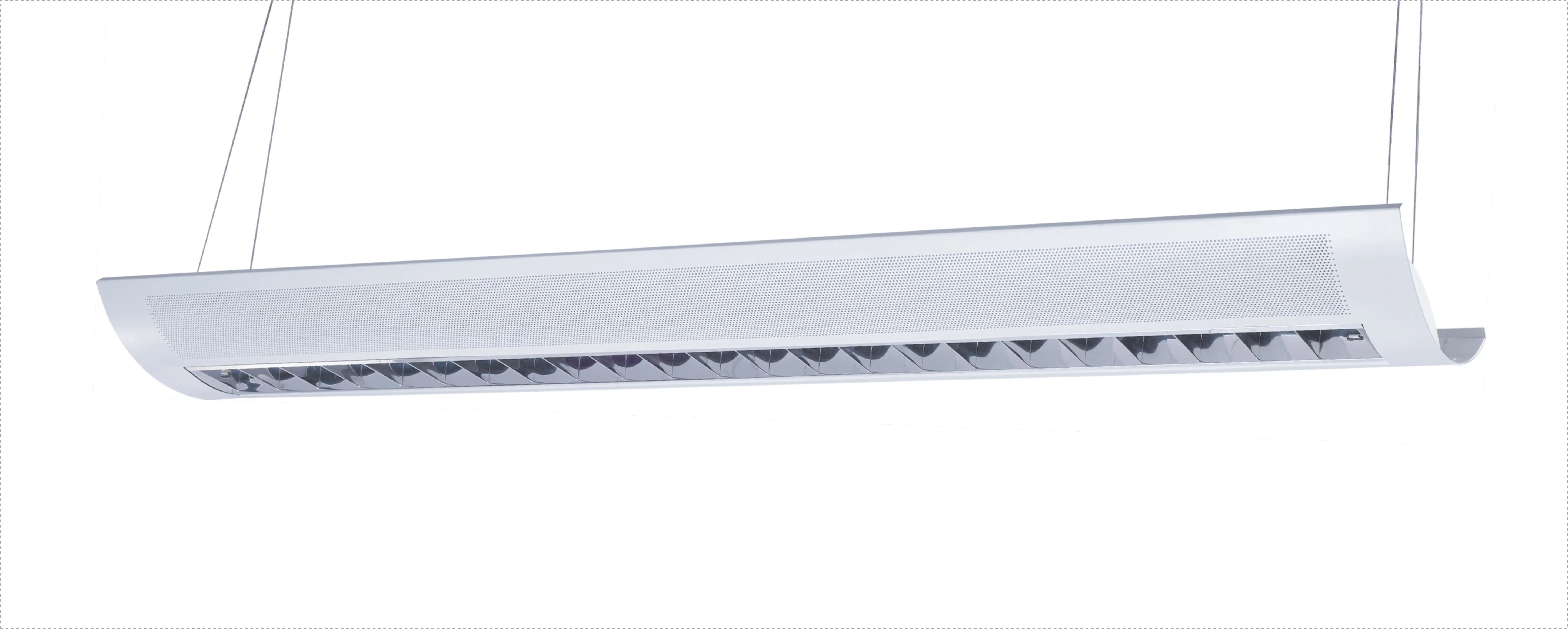 4 Foot LED Direct/Indirect Grille Fixture With Metal Shade, 50W, 120-277V, CCT Selectable 3500K / 4000K / 5000K