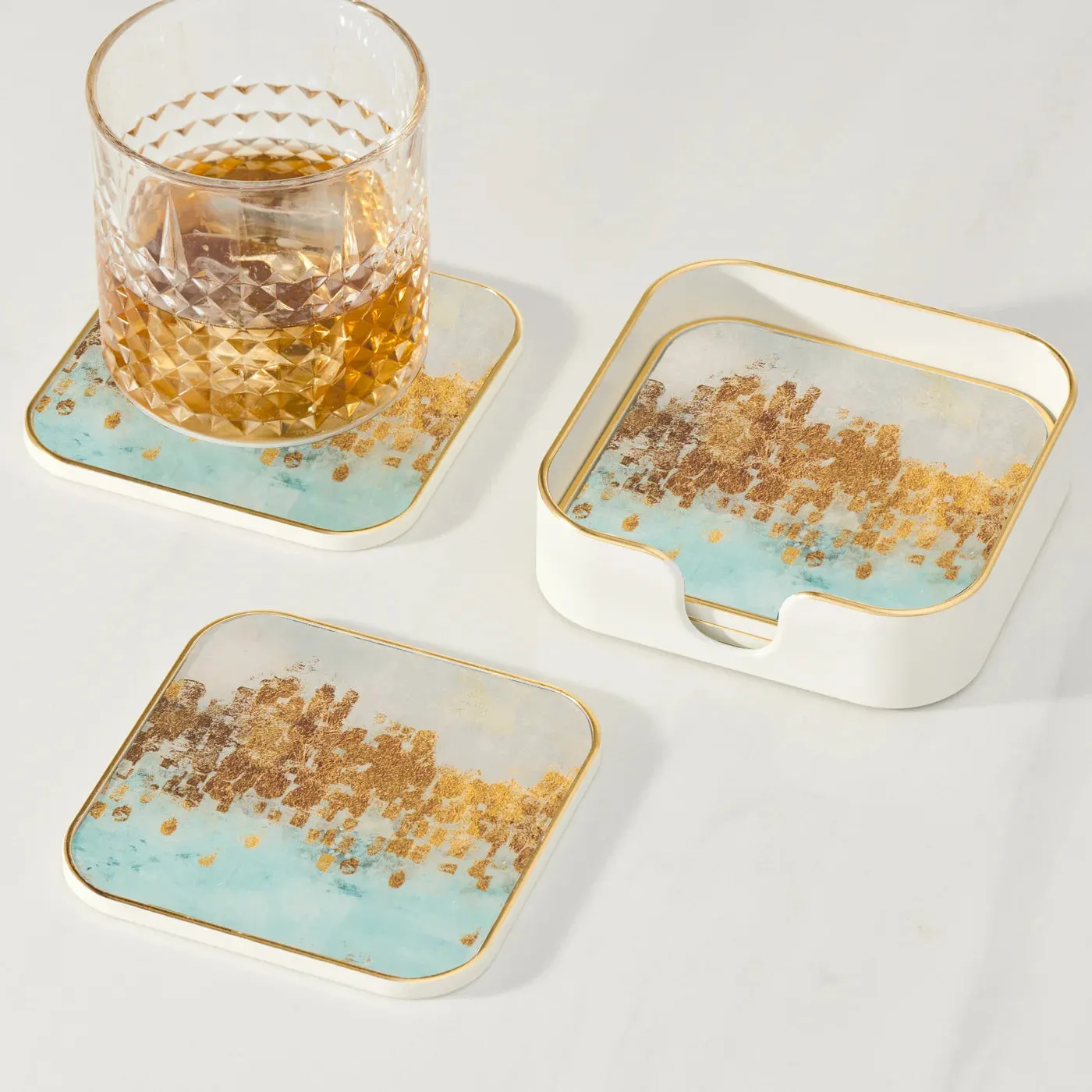 4 Piece Square Coaster Set