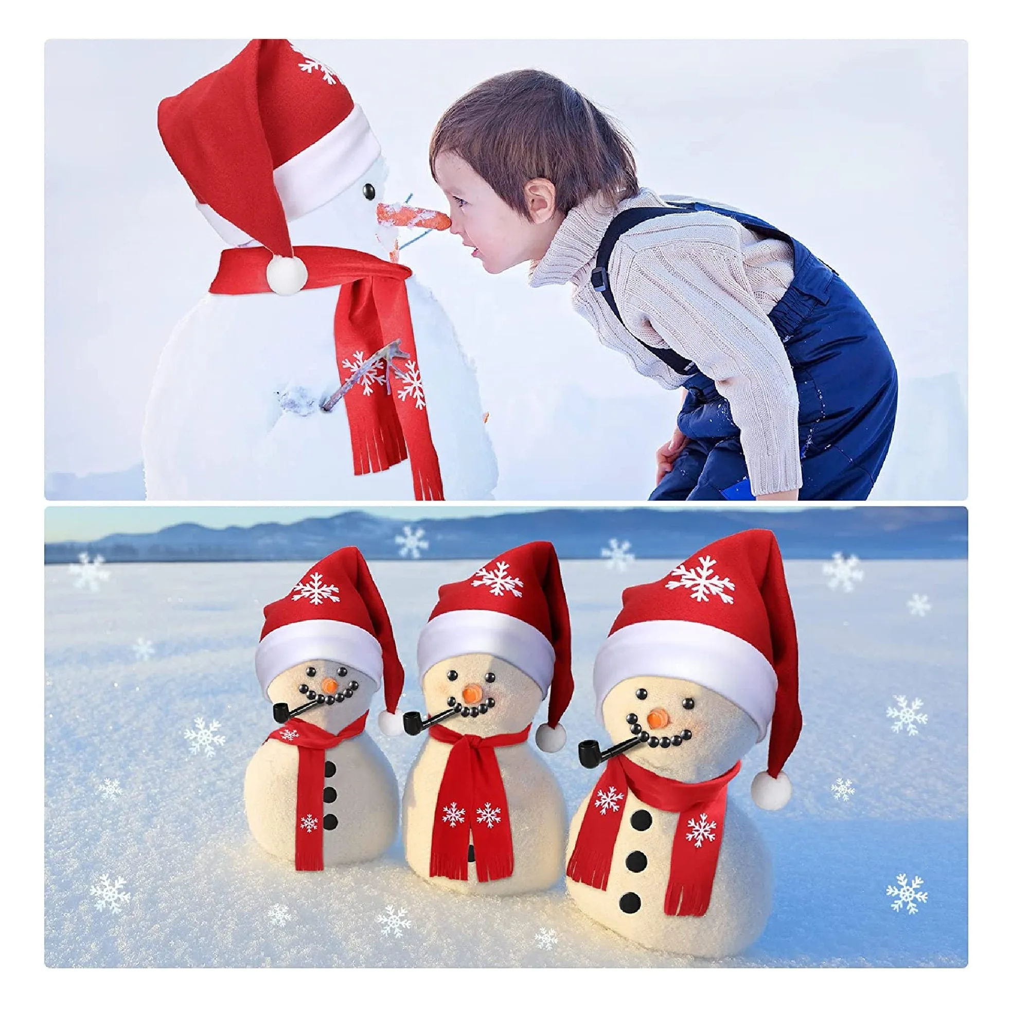 42 Pieces Snowman Decorations | Christmas Snowman Dress Up Game | Winter Vacation | Elegant Style| 6.7 x 9.8 x 10.7, 6 Inches