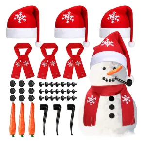 42 Pieces Snowman Decorations | Christmas Snowman Dress Up Game | Winter Vacation | Elegant Style| 6.7 x 9.8 x 10.7, 6 Inches