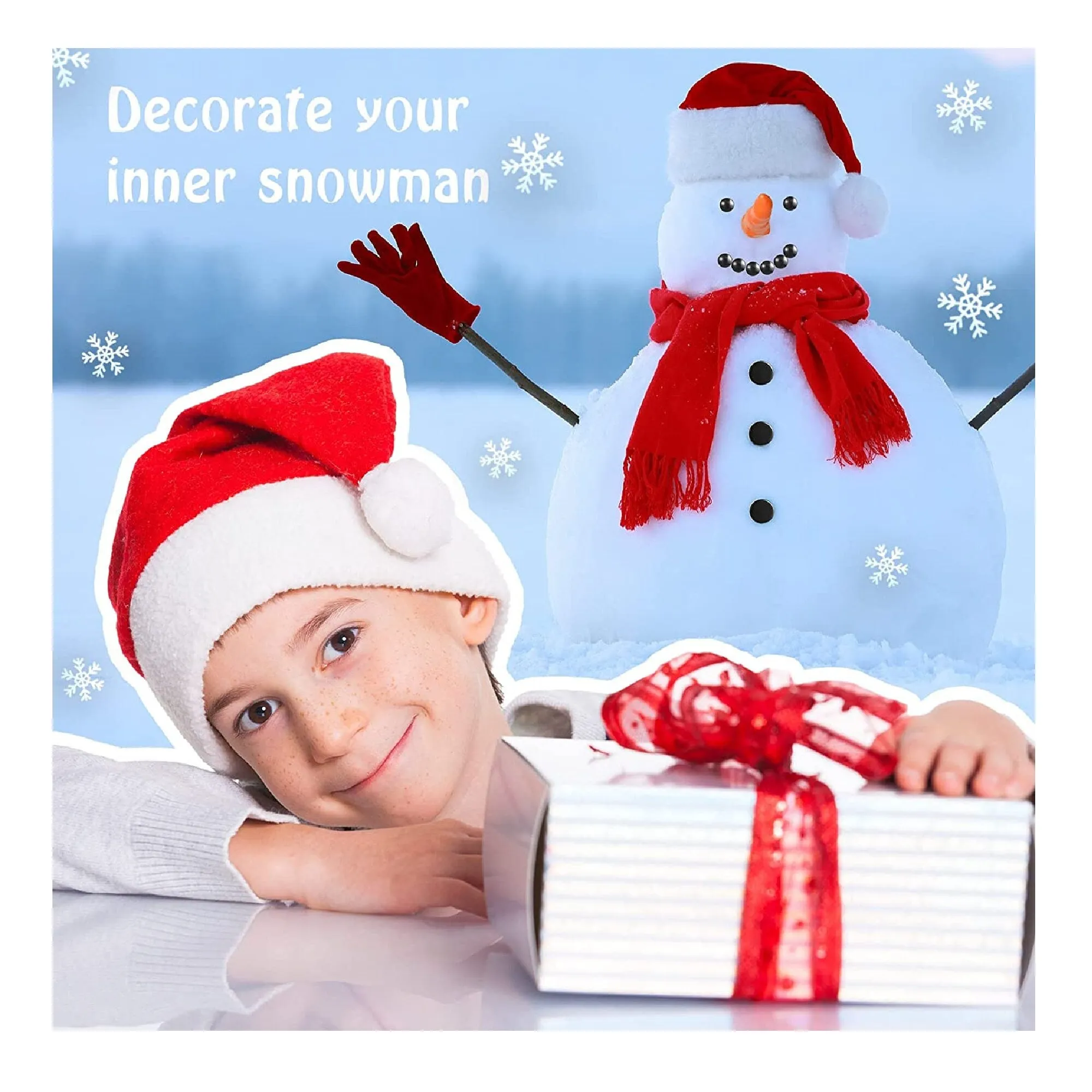 42 Pieces Snowman Decorations | Christmas Snowman Dress Up Game | Winter Vacation | Elegant Style| 6.7 x 9.8 x 10.7, 6 Inches