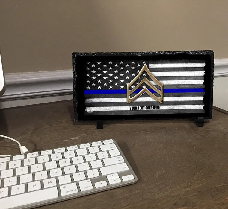 A Police Officer's Prayer Slate Rock Desktop Easel