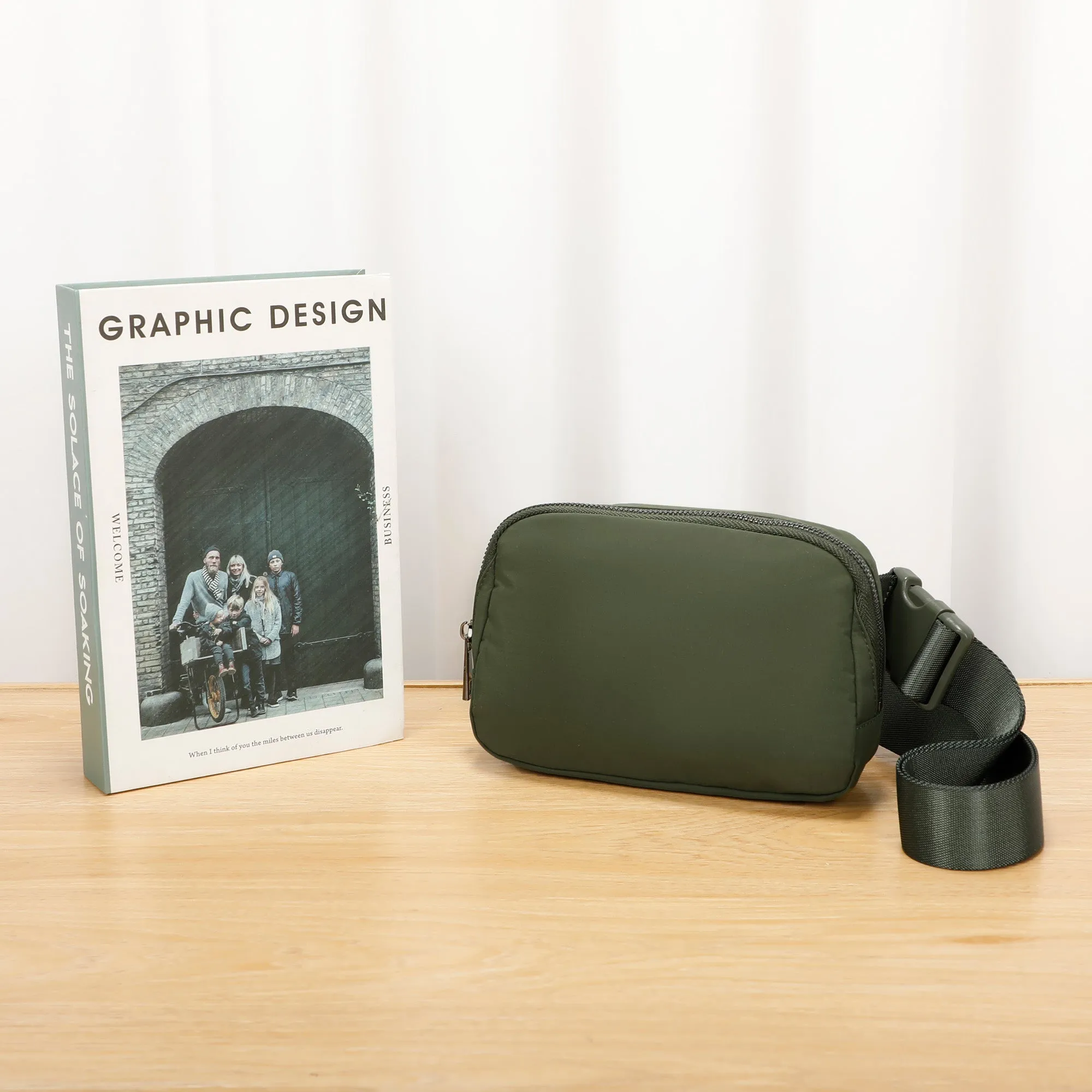 Adelaide's Water Repellent Nylon Belt Fanny Bag - Army Green