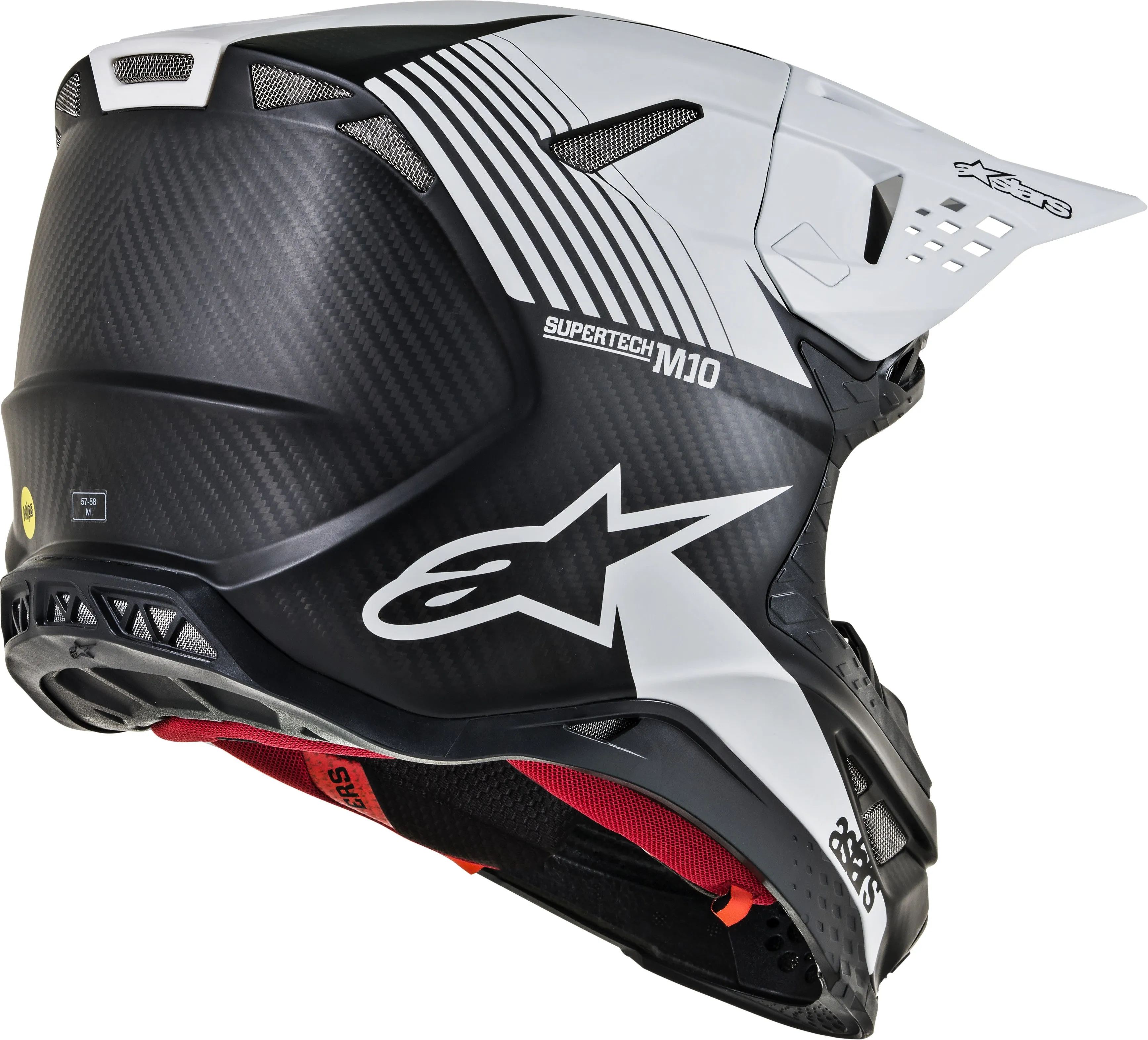 ALPINESTARS S.TECH M10 DYNO HELMET MATTE BLACK/WHITE LG 8301119-1301-L