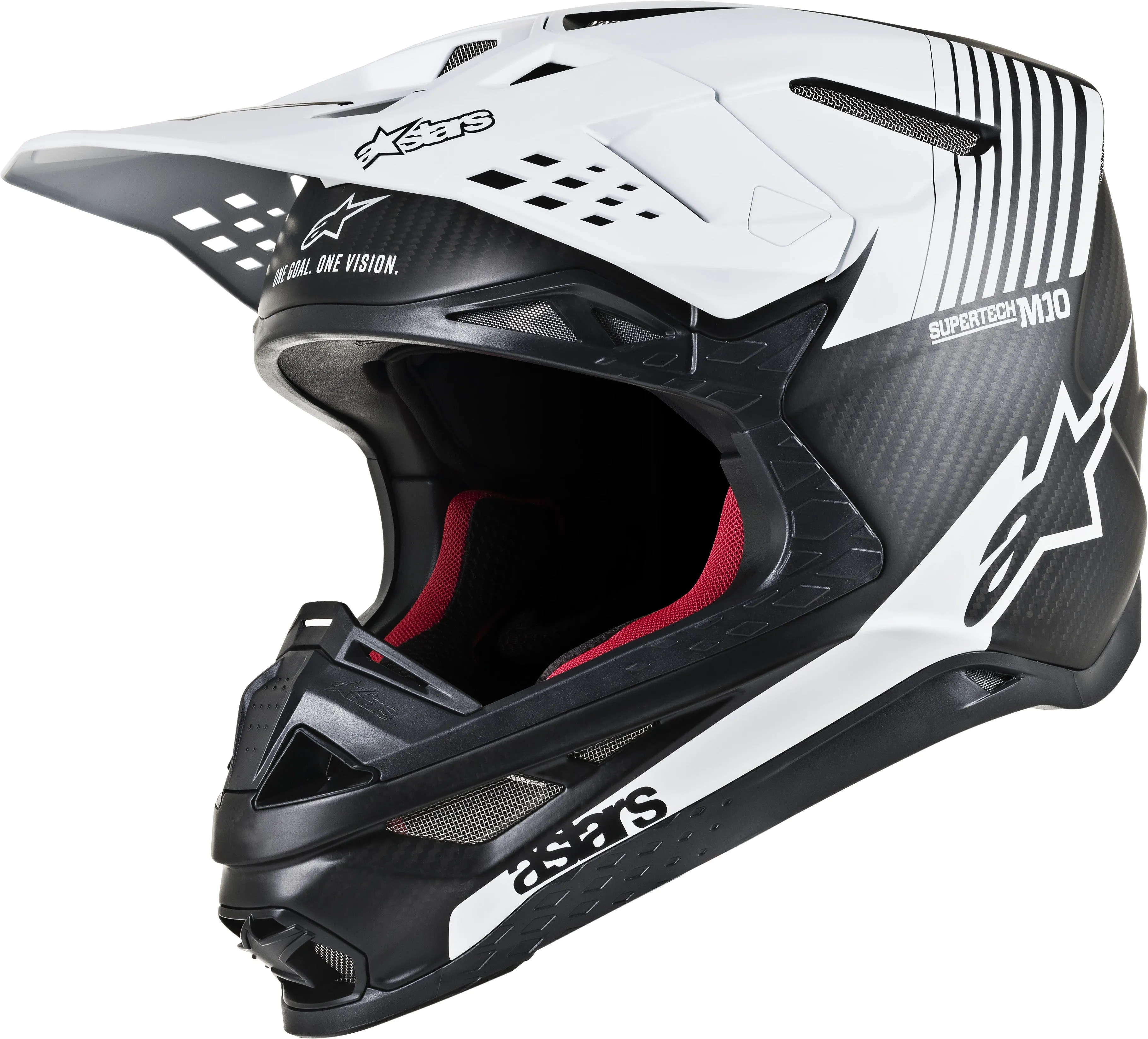 ALPINESTARS S.TECH M10 DYNO HELMET MATTE BLACK/WHITE LG 8301119-1301-L