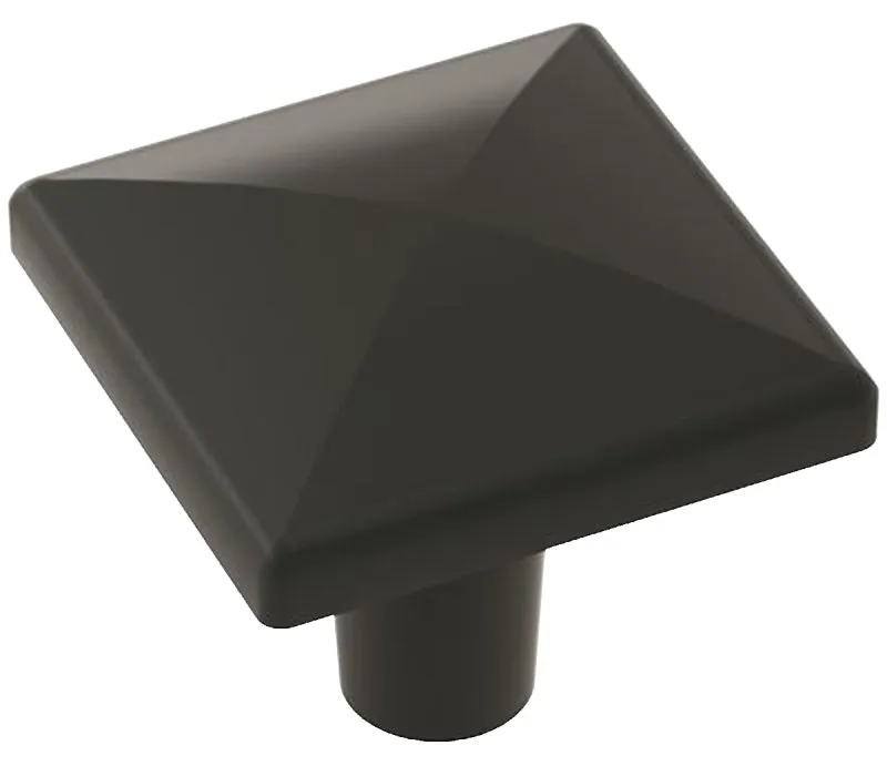 Amerock Extensity Series BP29370FB Cabinet Knob, 1-1/16 in Projection, Zinc, Matte Black :EA: QUANTITY: 1