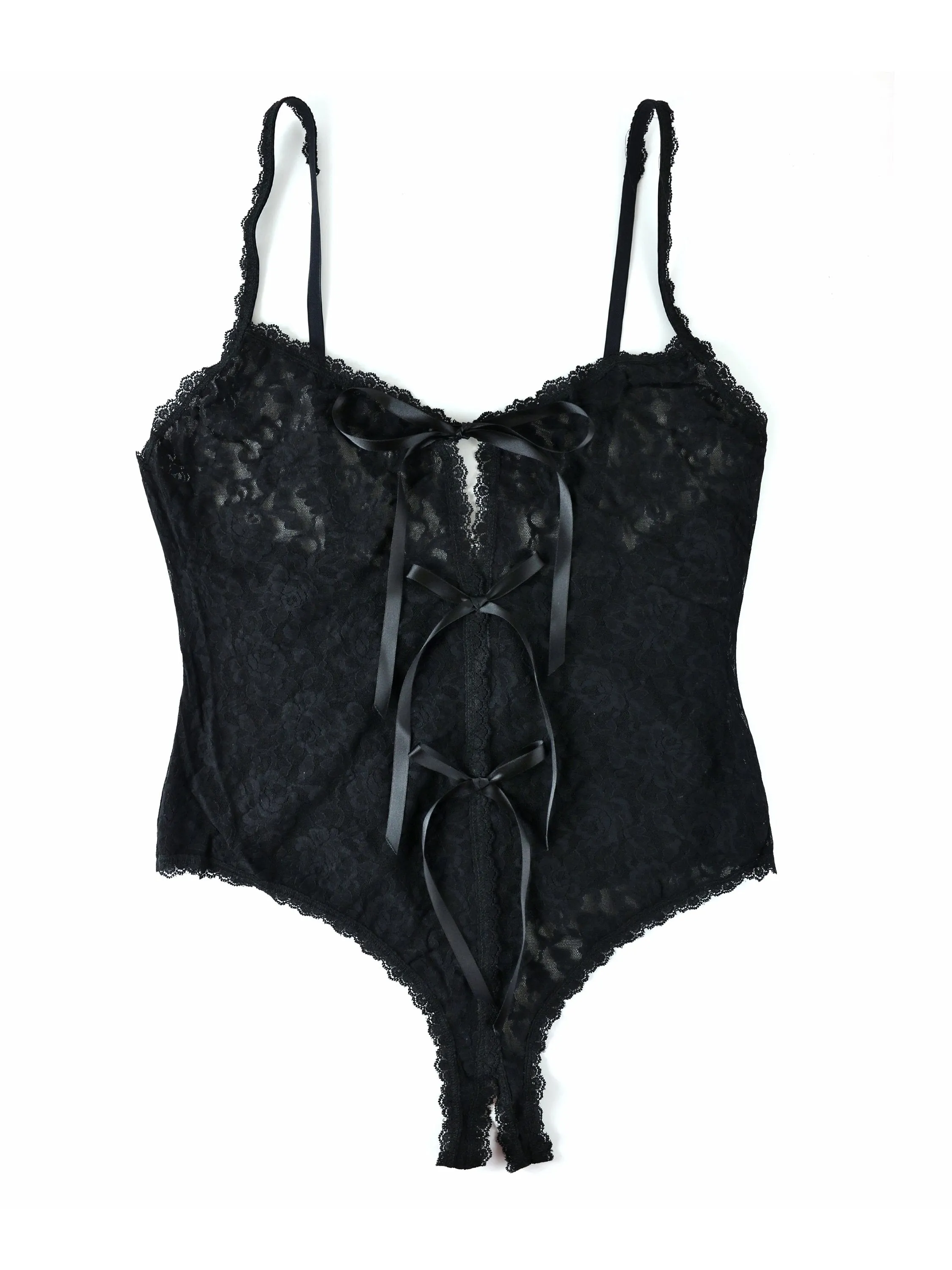 &oh™ Plus Size Signature Lace Crotchless Teddy Black