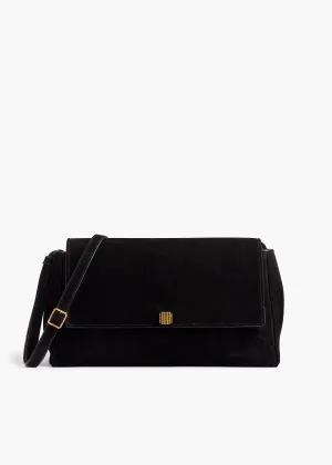 Audrey Crossbody Bag in Black Suede