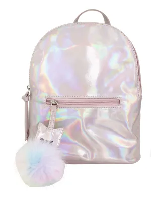 Backpack with Pom in Iridescent