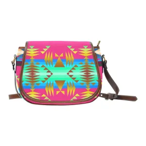 Between the Mountains Sunset Sky Saddle Bag/Small