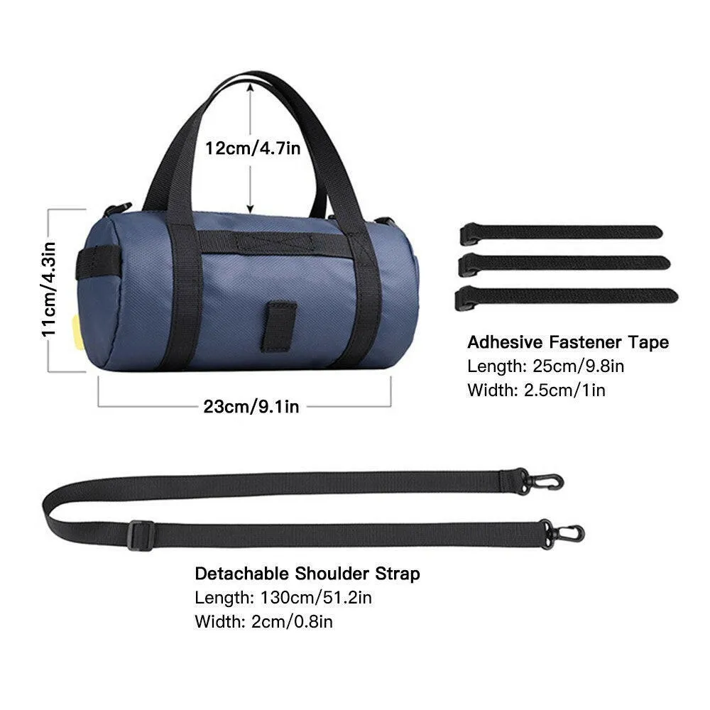 Bike Handlebar Bag Multifunction Handlebar Pouch Water Resistant Front Frame Bag with Detachable Shoulder Strap