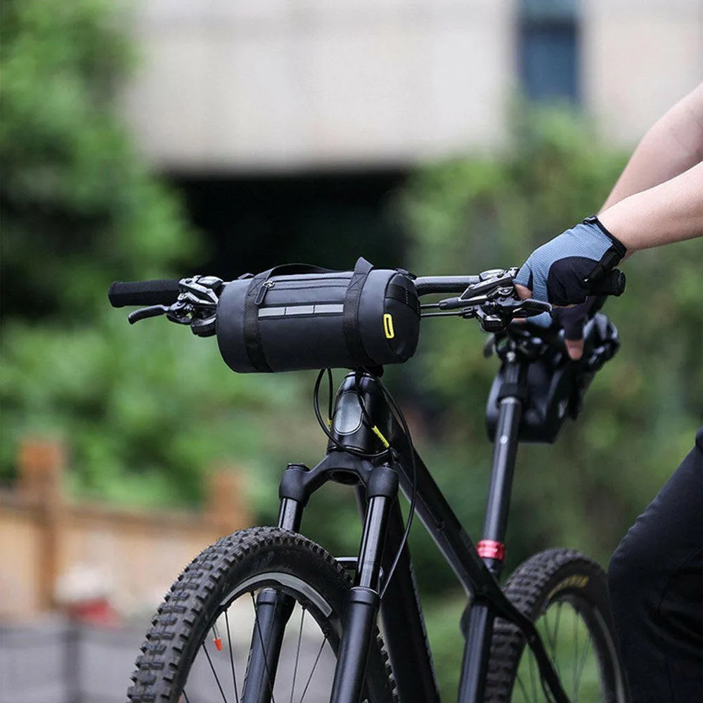 Bike Handlebar Bag Multifunction Handlebar Pouch Water Resistant Front Frame Bag with Detachable Shoulder Strap