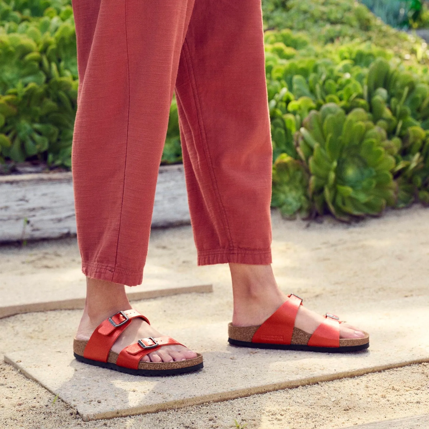 Birkenstock Sydney graceful mars red Birko-Flor