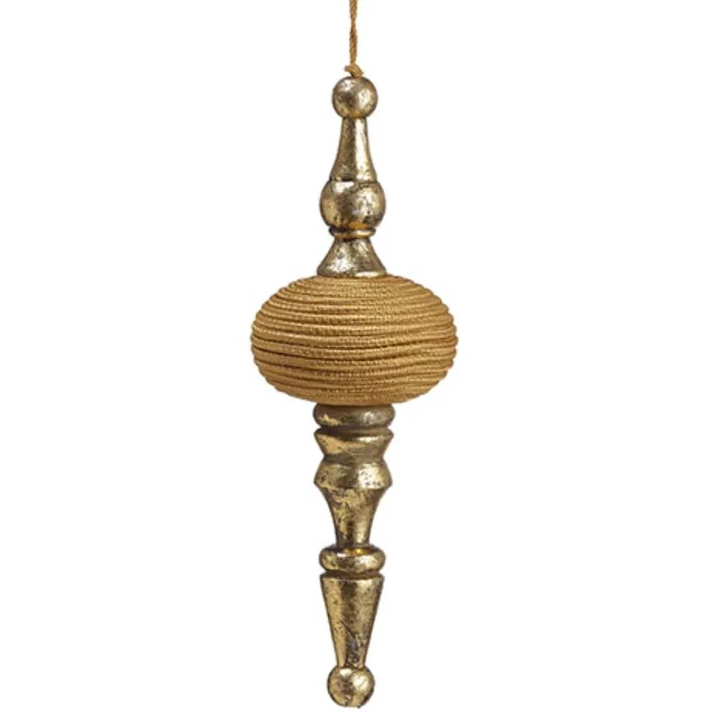 Braided Finial Ornament Antique Gold 13in