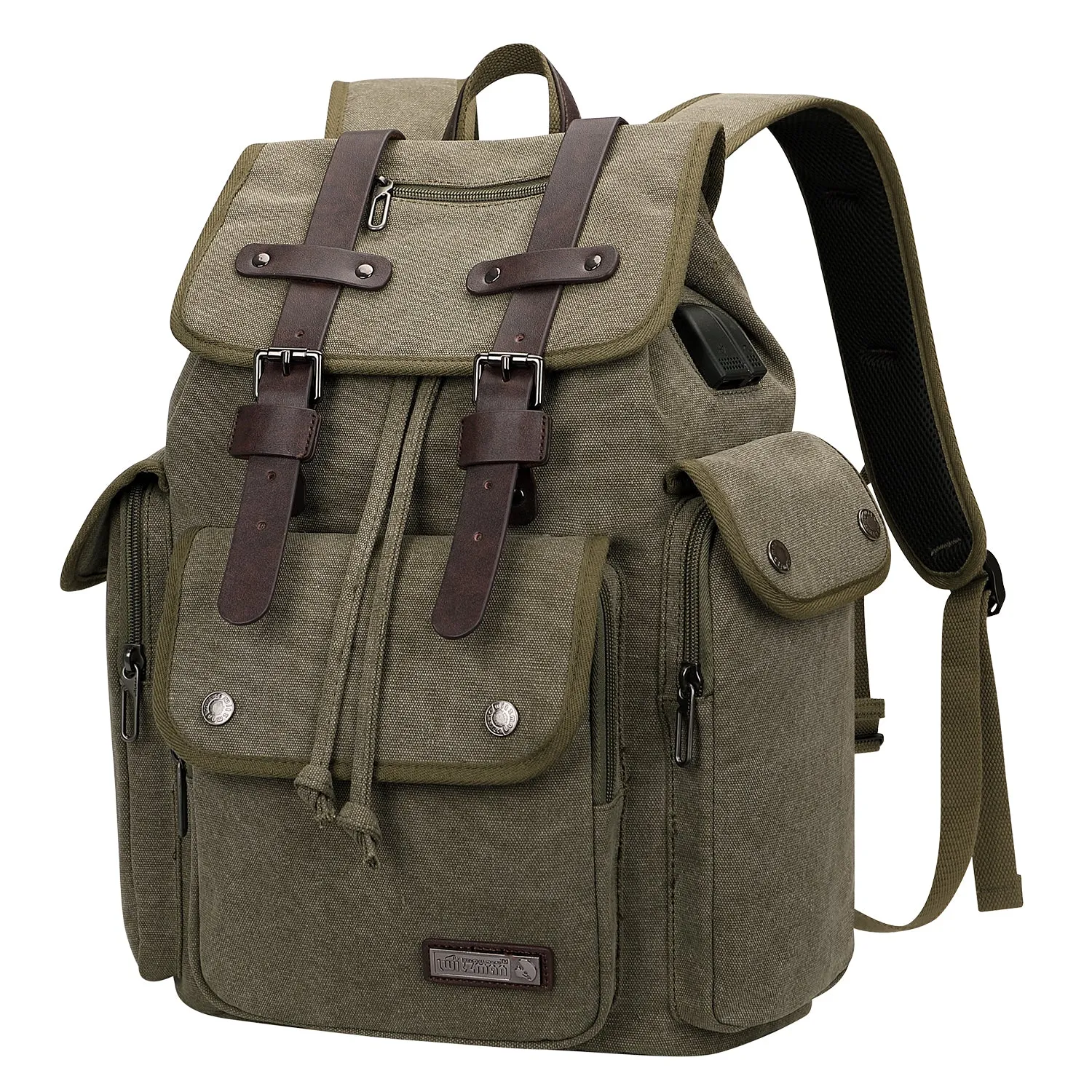 Canvas Backpack for Men Drawstring Backpack