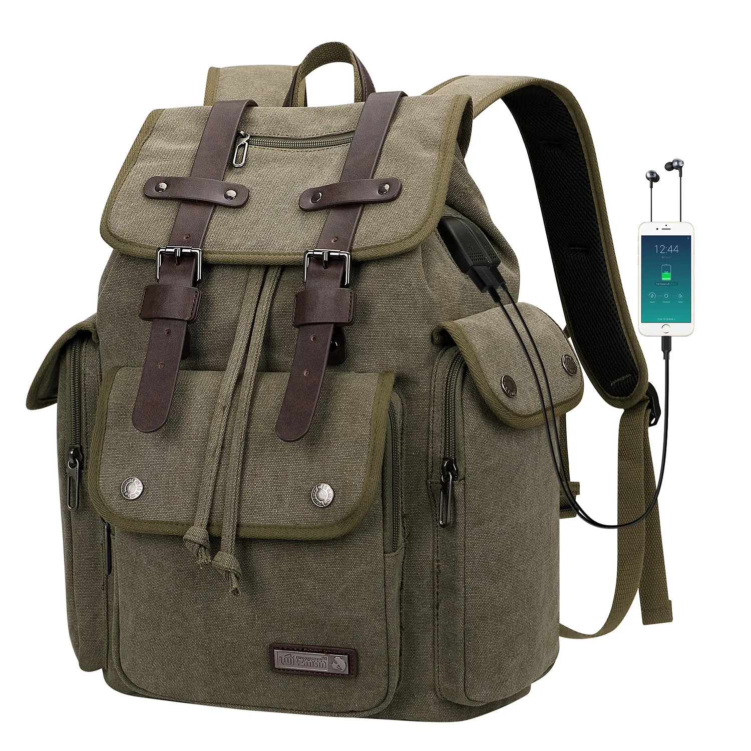 Canvas Backpack for Men Drawstring Backpack