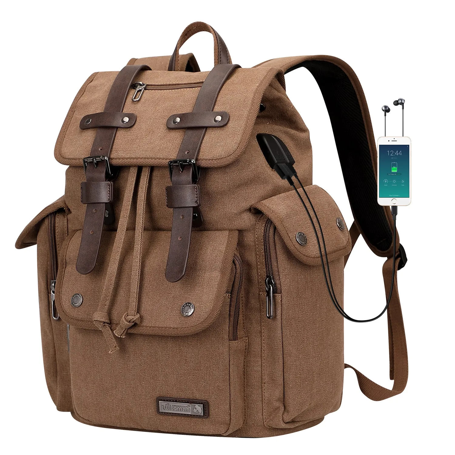 Canvas Backpack for Men Drawstring Backpack