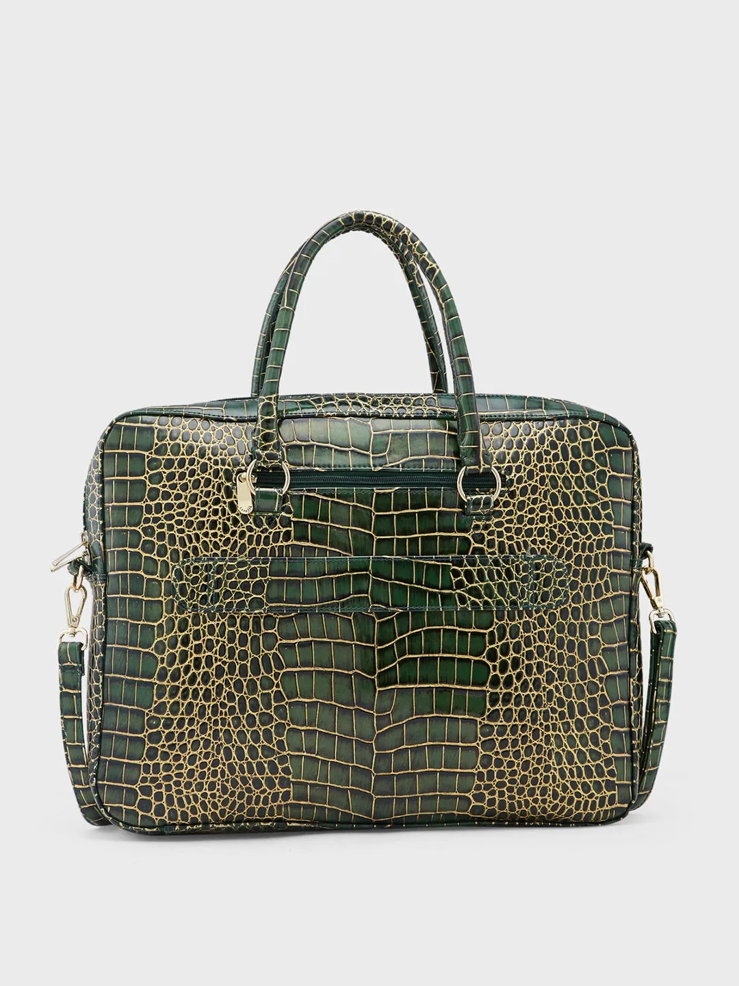 Caprese Miranda Laptop Bag Large Croco Women'S Office Bag Green