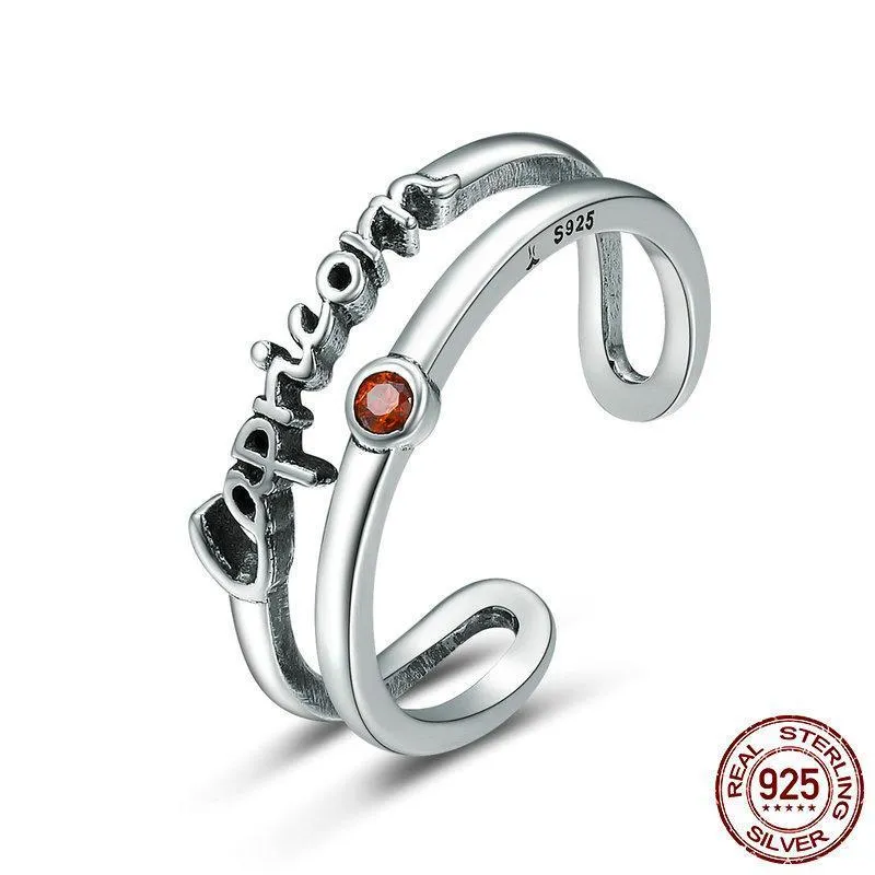 Capricorn Sterling Silver Open Finger Ring