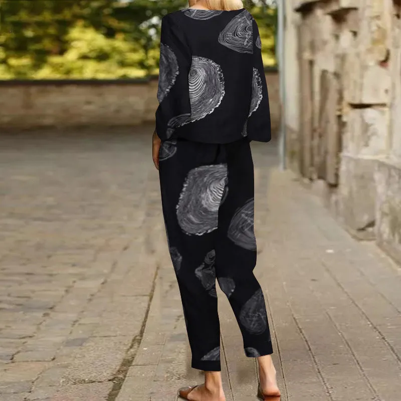 Casual Abstract Printed 2 Pieces Set