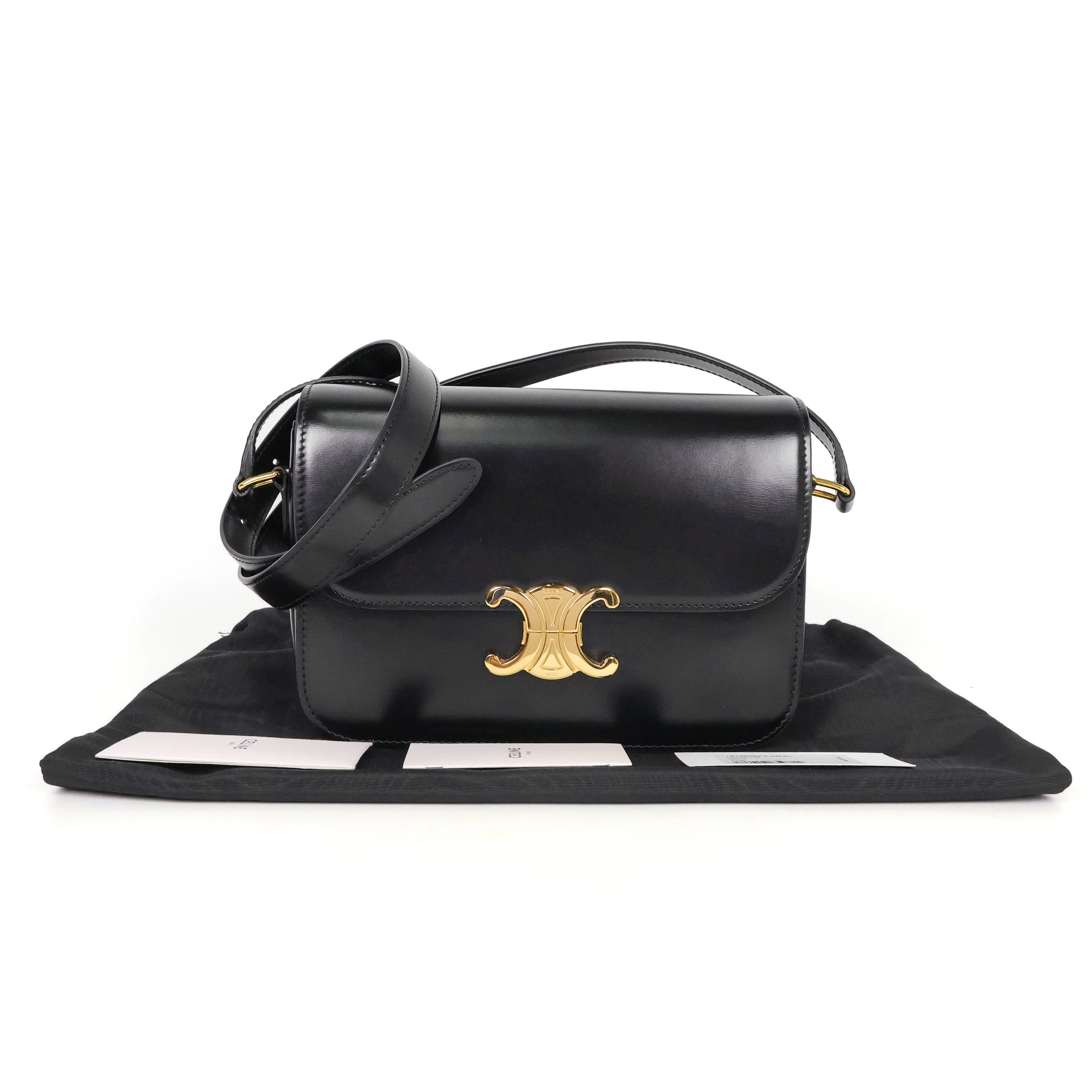 Celine Flap Classique Black Triomphe