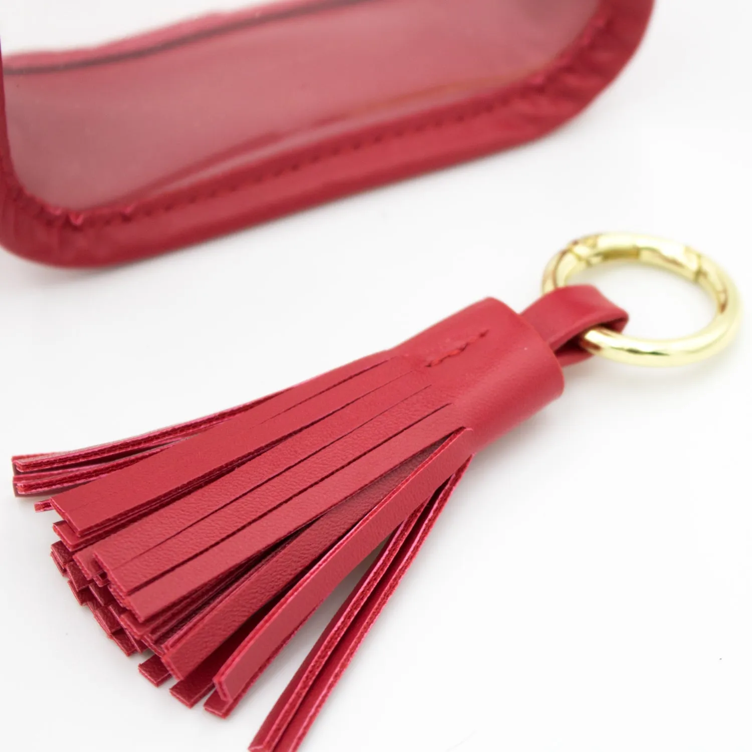 Cell Phone Crossbody - Clear Bag with Red and Gold Accents