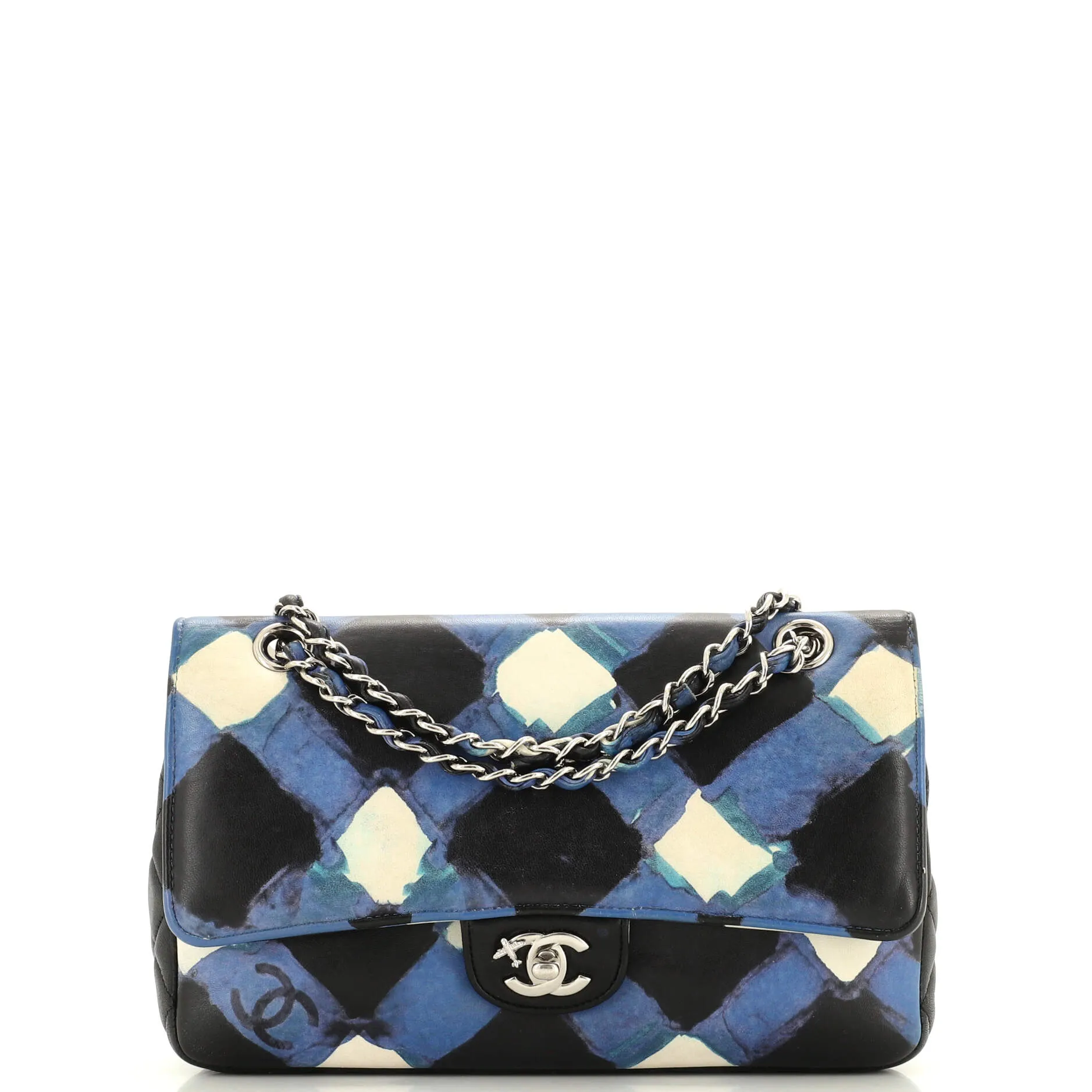 CHANEL Airlines Classic Double Flap Bag Printed Lambskin Medium