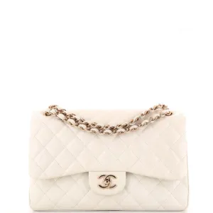 CHANEL Classic Double Flap Bag Quilted Caviar Jumbo