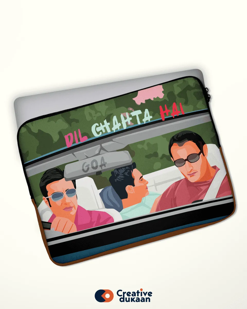 Chill Vibes Laptop Sleeve with Tagline " Dil Chahta Hai"