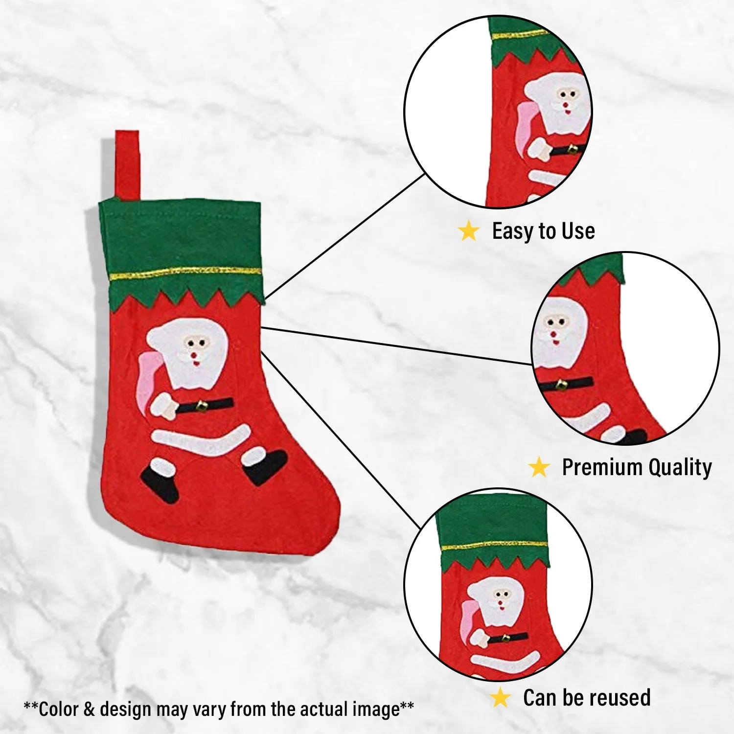 Christmas Socks- Pack of 2 Pcs- Red Color