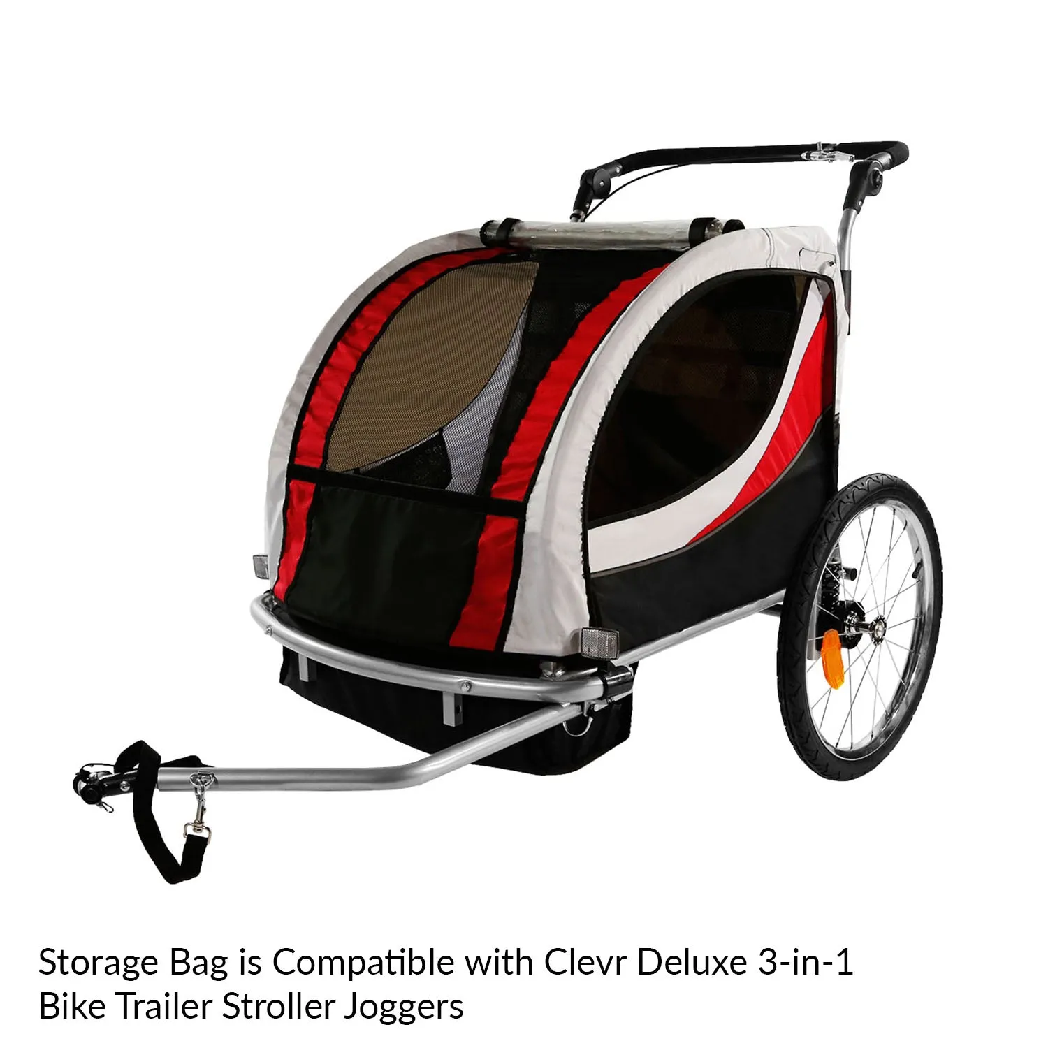 ClevrPlus Bike Trailer Storage Bag & Cup Holder, Black