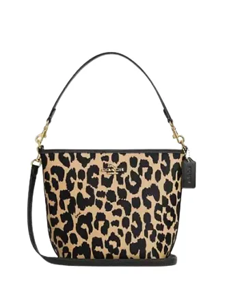 Coach City Bucket Bag With Leopard Print