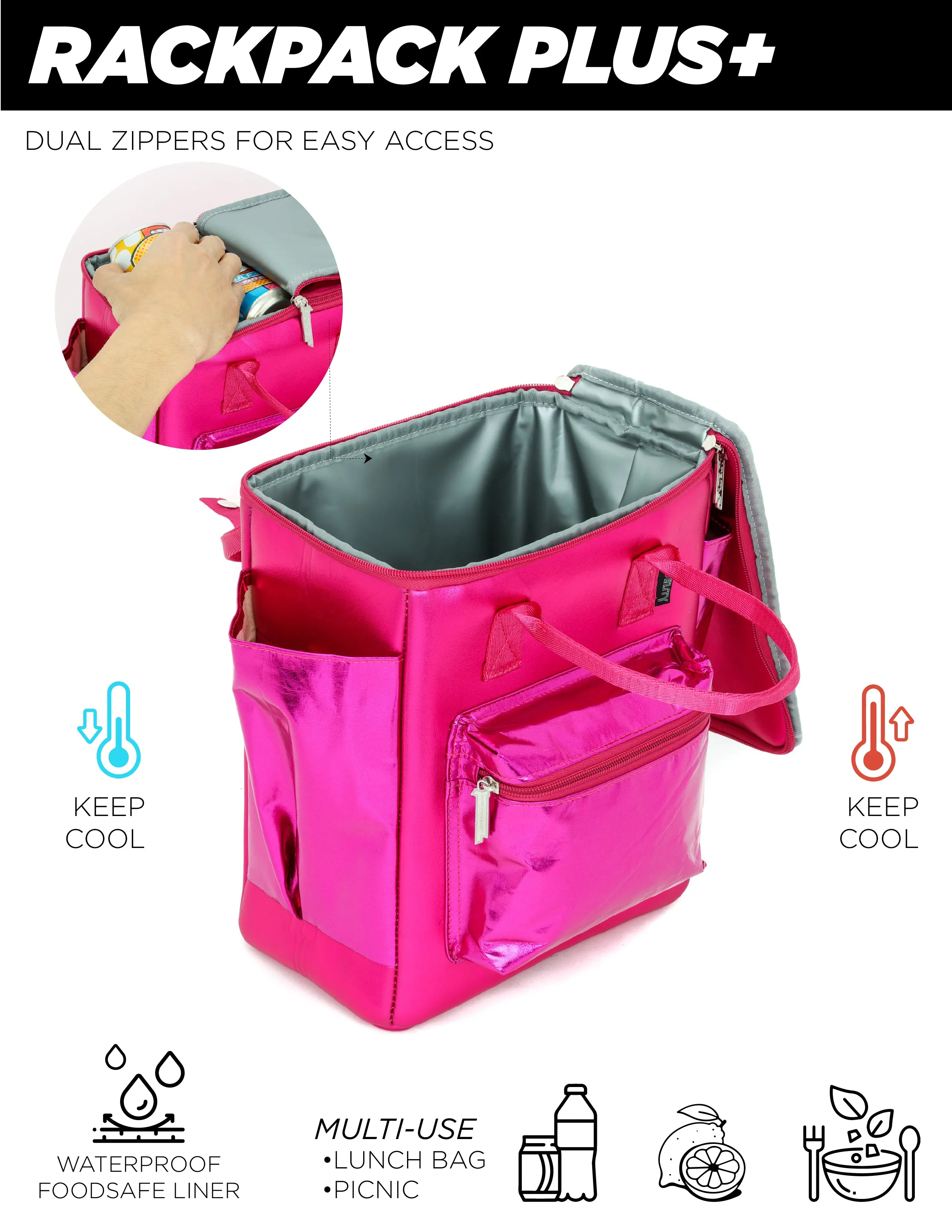 Cooler / Lunch Bag | 12-Pack Standard Can | Pink