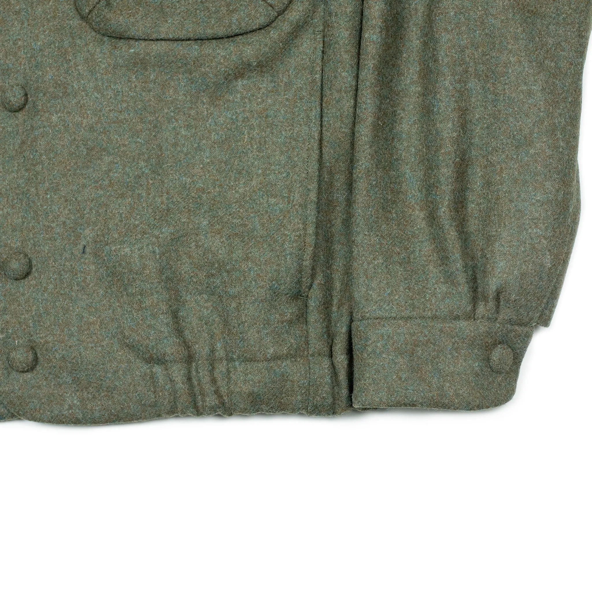 CPO jacket in sea moss green English melton wool (10th anniversary capsule)