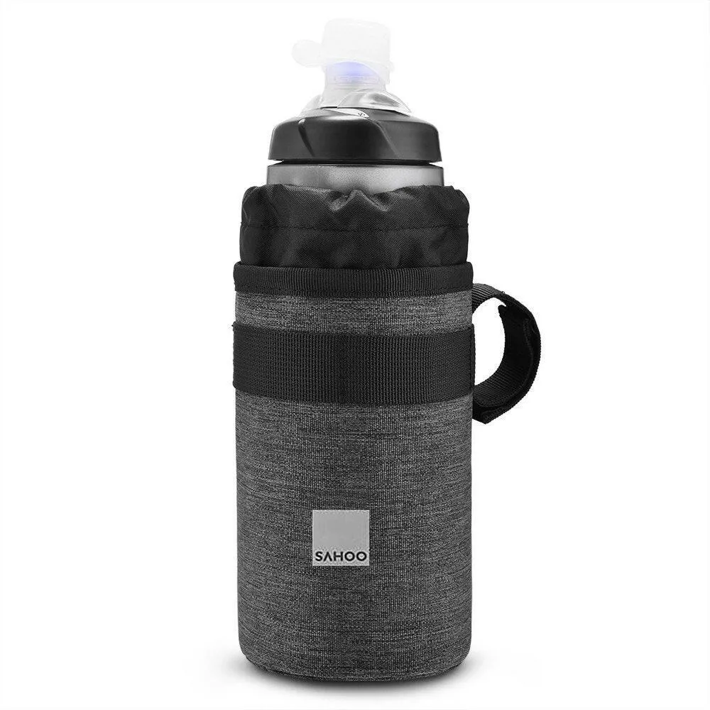 Cycling Insulated Water Bottle Pouch Drawstring Water Bottle Bag Bike Handlebar Bag