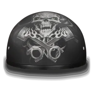 D6-PS D.O.T. Daytona Skull Cap - with Pistons Skull