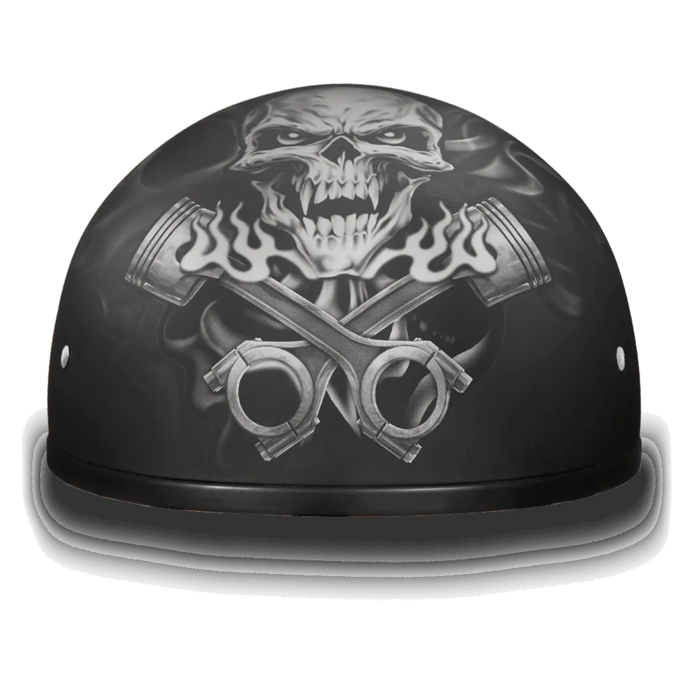 D6-PS D.O.T. Daytona Skull Cap - with Pistons Skull