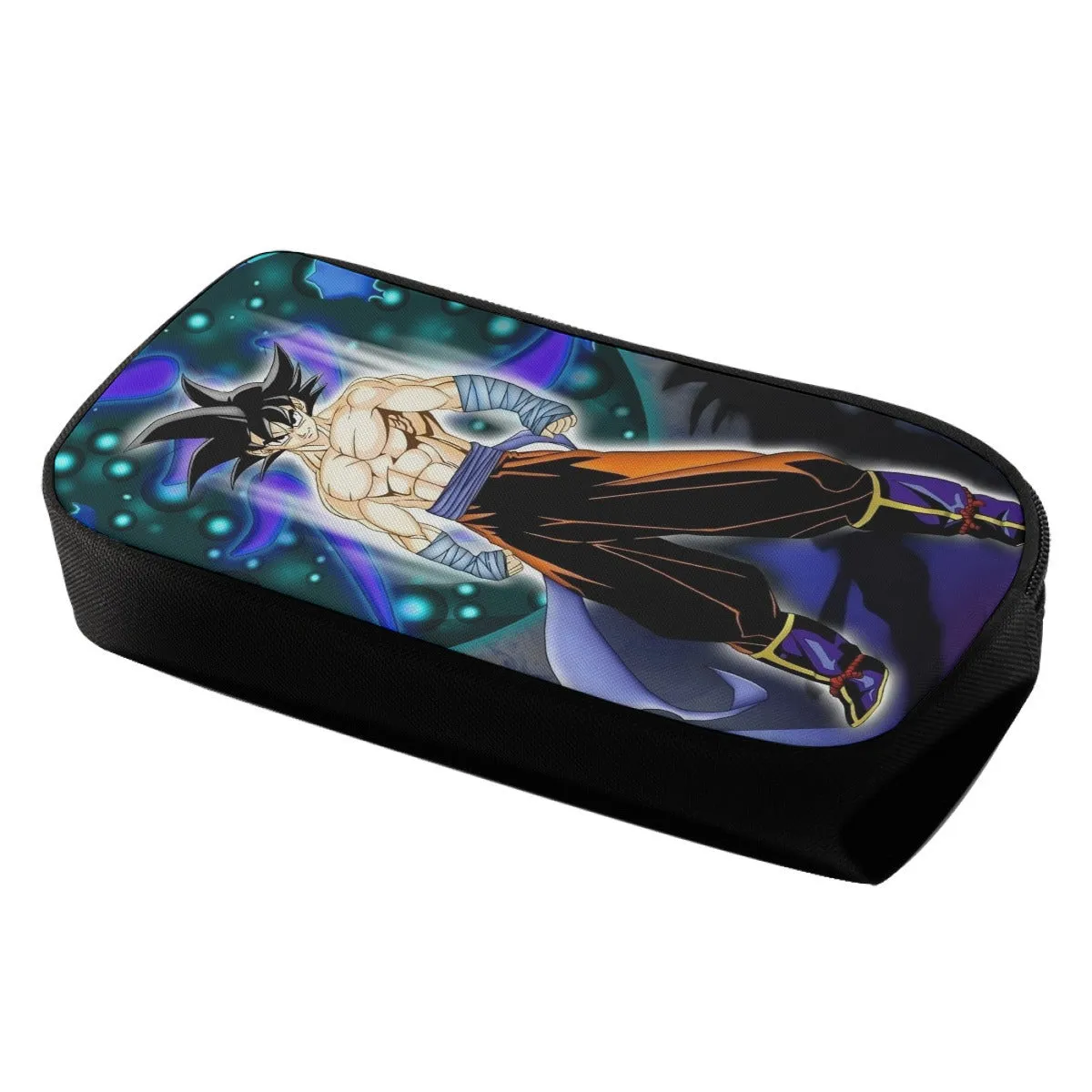 DBZ Goku Muscular Saiyan Vibrant Background Art Style Pencil Bag