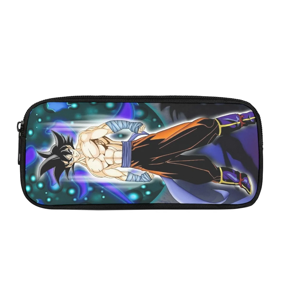 DBZ Goku Muscular Saiyan Vibrant Background Art Style Pencil Bag