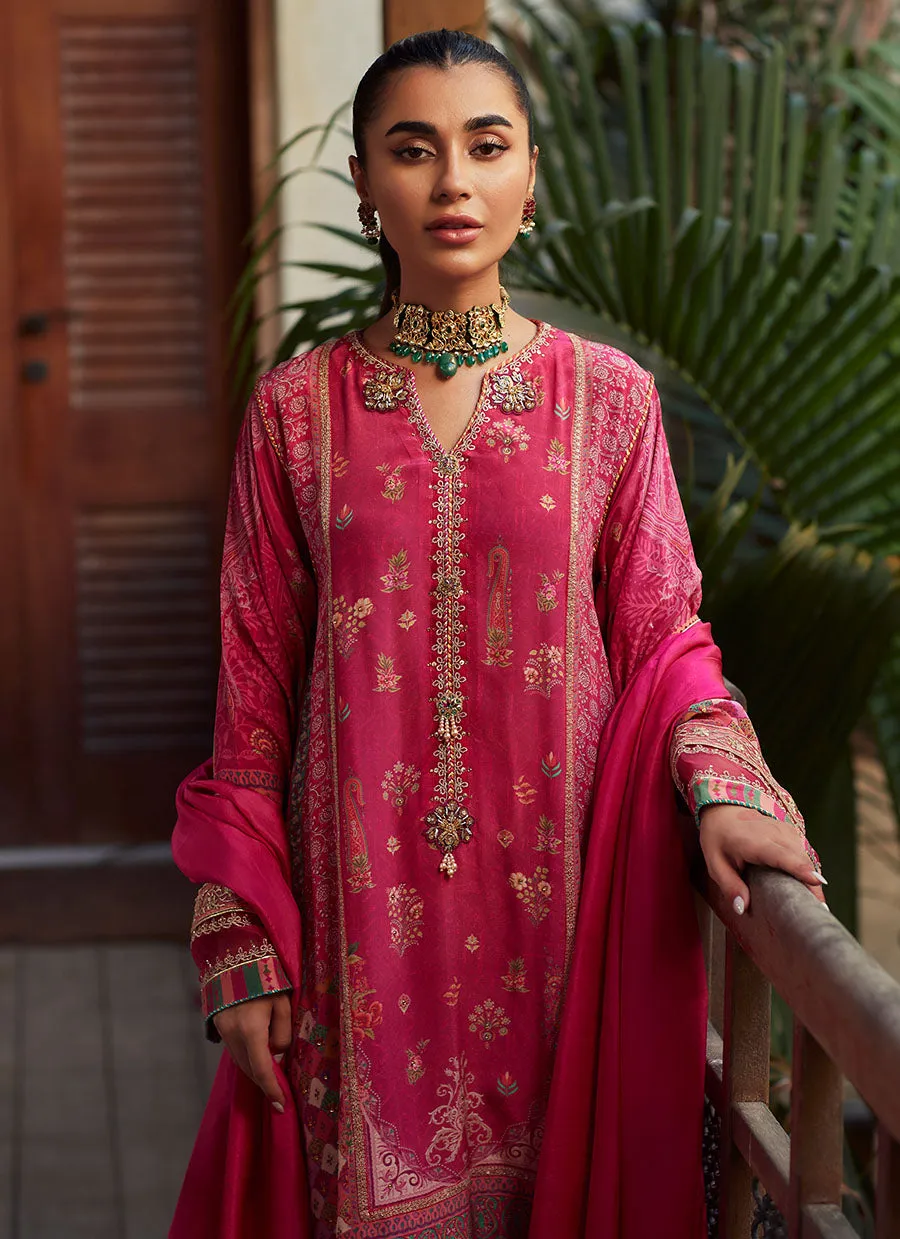 Dinaal Magenta Shirt and Dupatta