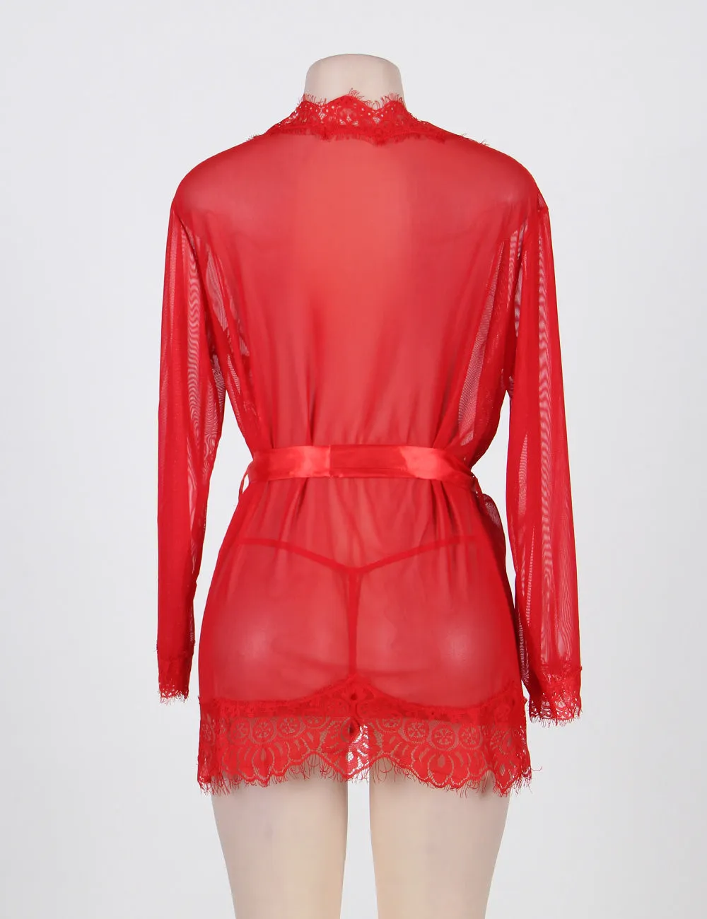 Divine Comfort Red Sheer Lace Robe