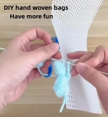 DIY Crafting Hand-Woven Pom Pom Bag