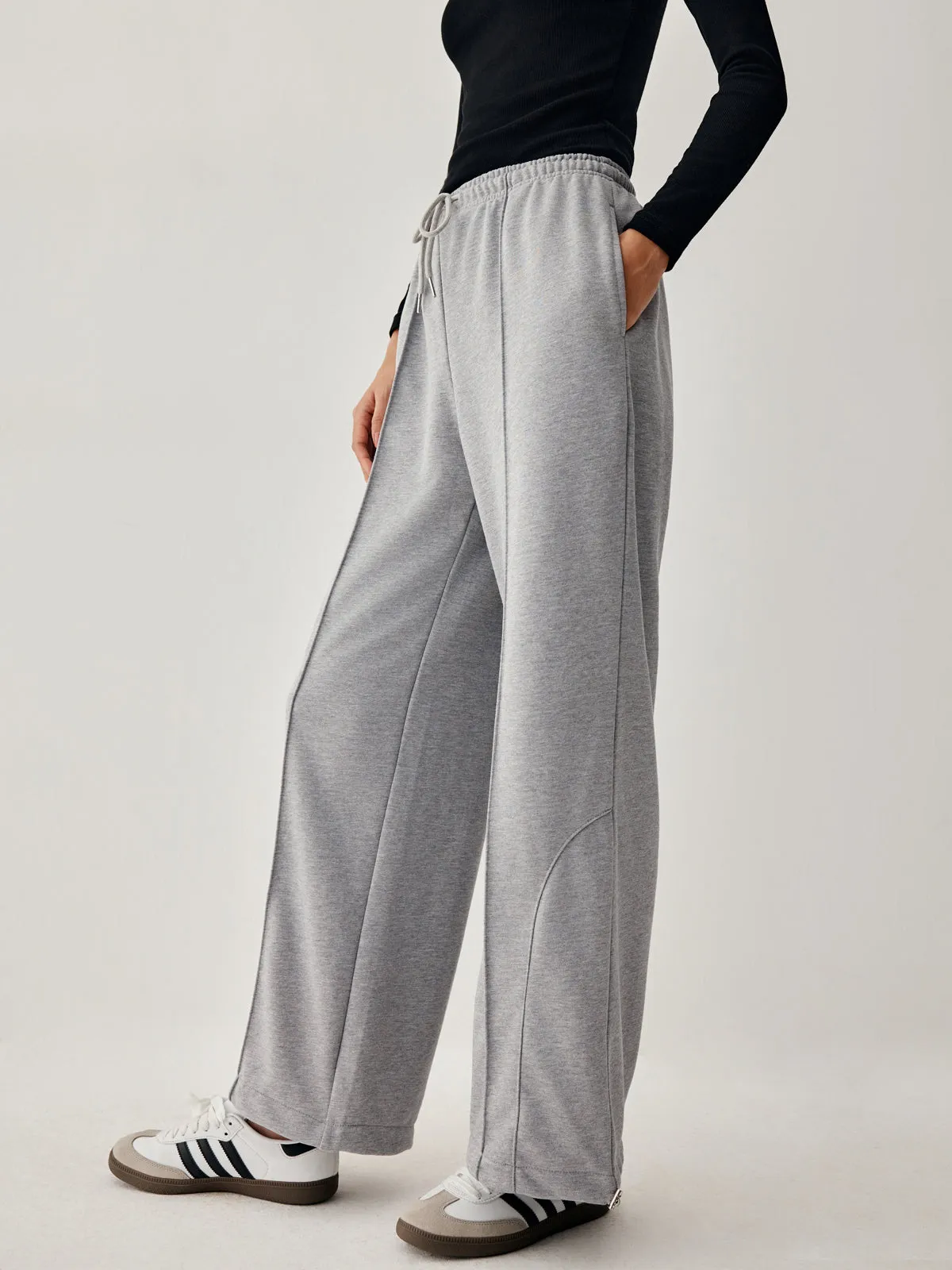 Drawstring Double Graceful Pockets Sweatpants