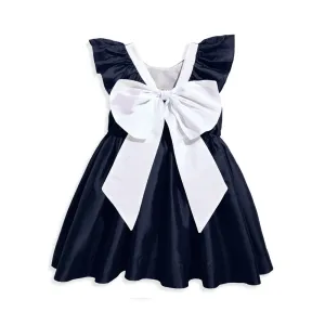 Edenham Dress -- Navy w/ White