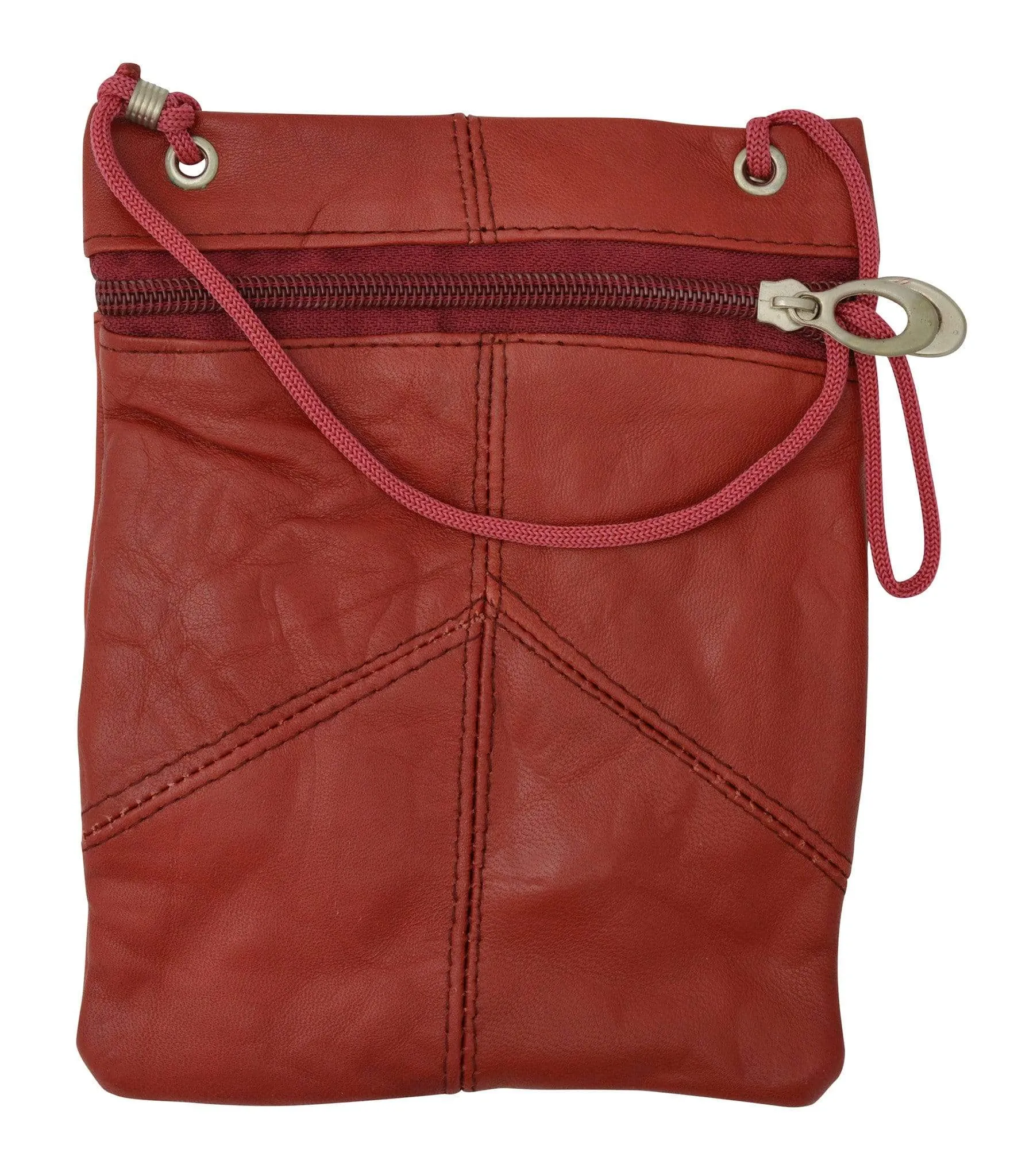 Elegance Look Leather Cross Body Bag Leather Shoulder Purse w Zipper Pocket Different Colors 1410 (C)