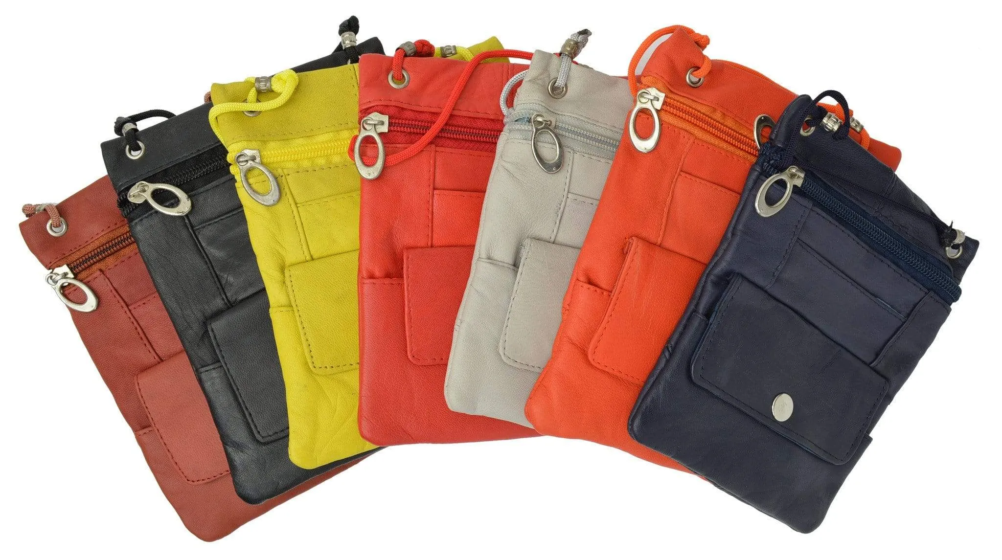 Elegance Look Leather Cross Body Bag Leather Shoulder Purse w Zipper Pocket Different Colors 1410 (C)