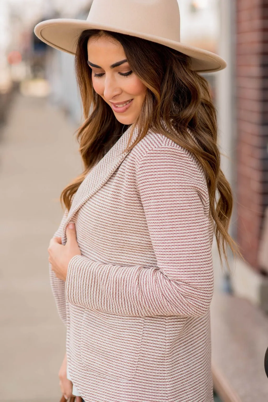 Elegantly Micro Striped Blazer